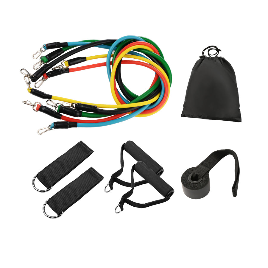 11 Pc Set Resistance Bands Home Workout Bundle