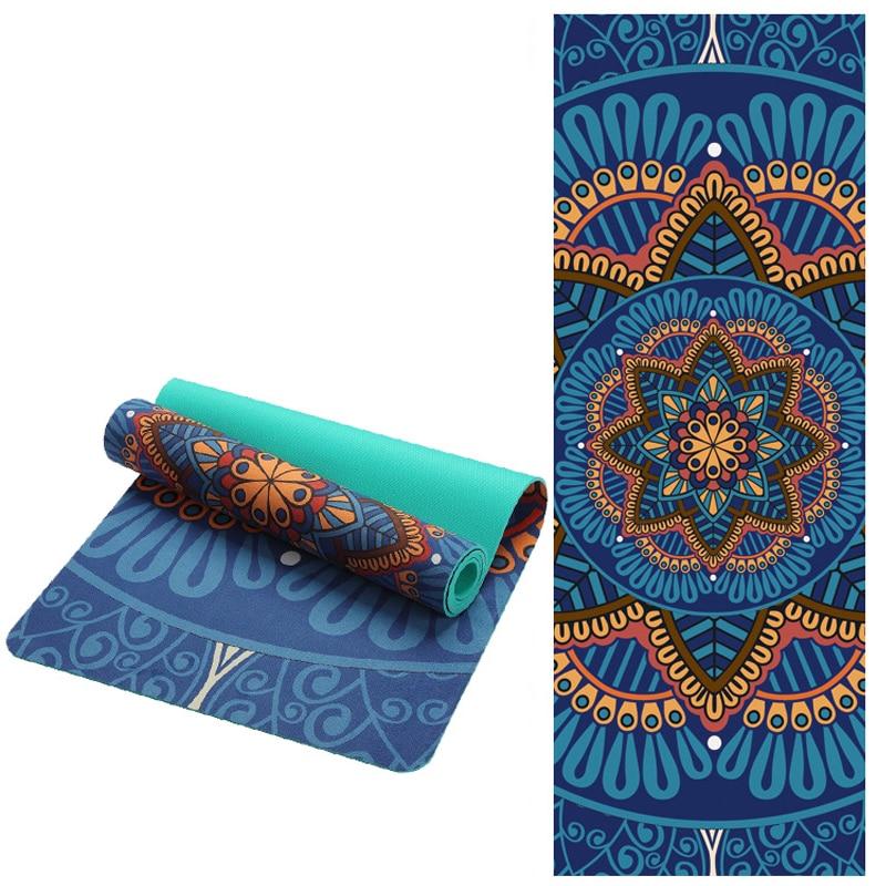 183cm (6mm thick) Lotus Pattern Suede Yoga Mat